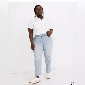 EUC Madewell Highrise Slim Cropped Boyjean in Dumas Wash, sz 22W